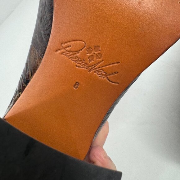 Patricia Nash Pumps Size 8 Anita Block Heel Floral Tooled Leather - Picture 6 of 12